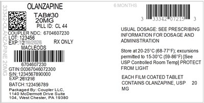 Label (33342 072 15 Olanzapine 20mg 67046 072 30)
